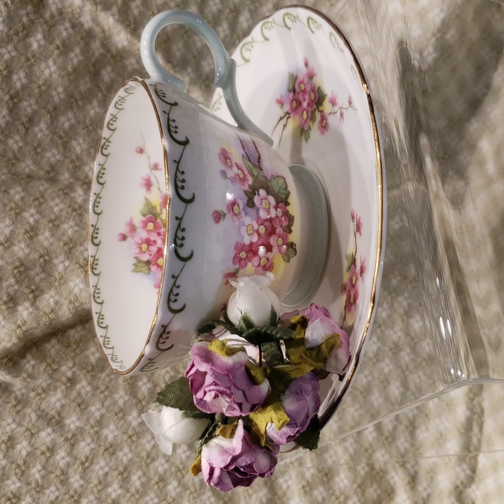 GORGEOUS Shelley "BLOSSOMS" Teacup/Saucer set